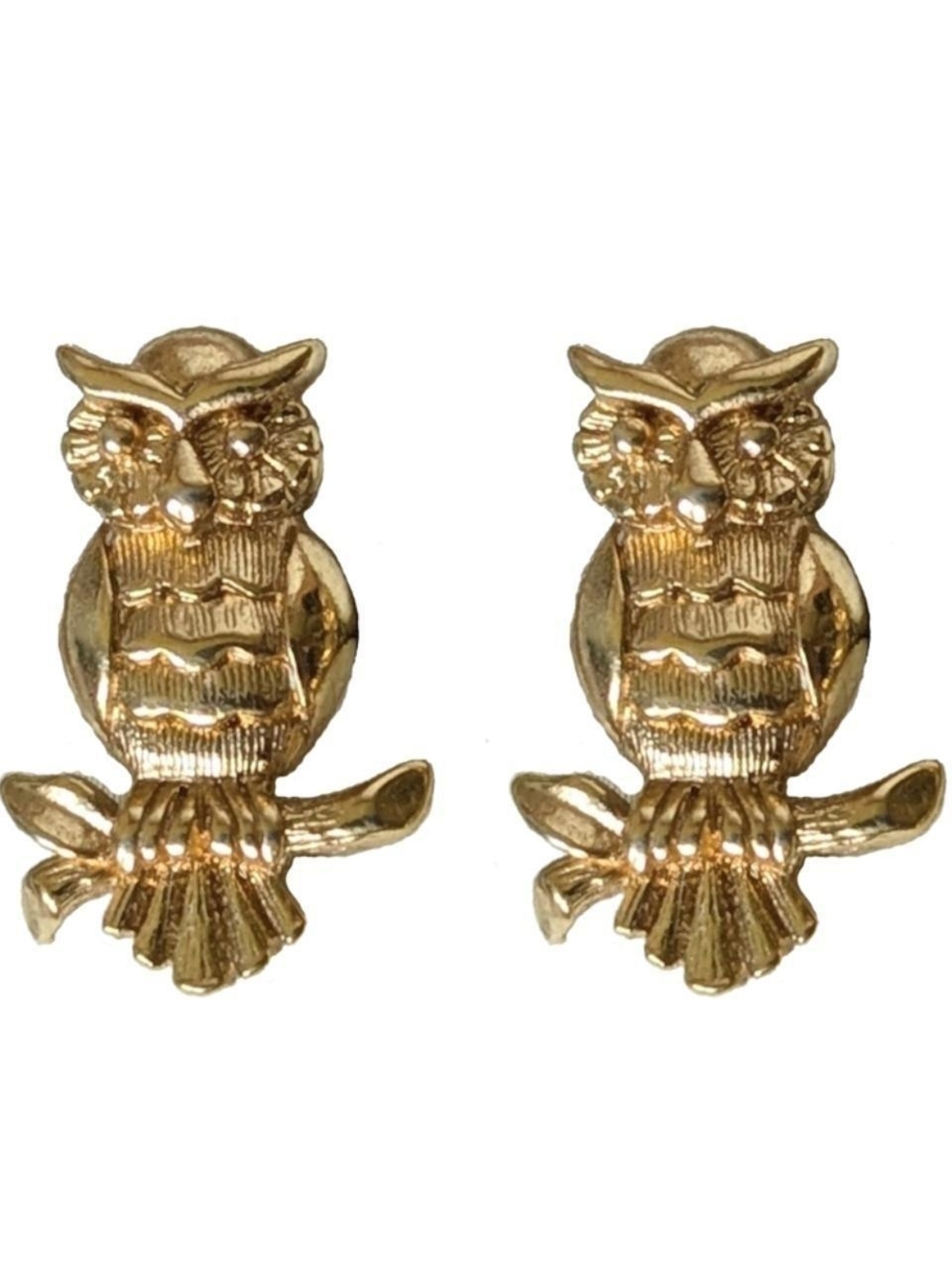 Gold Owl Stud Earrings